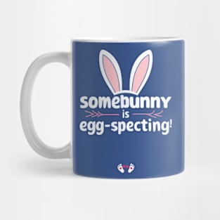 Womens Easter Pregnancy Announcement Shirt Somebunny is Eggspecting Mug